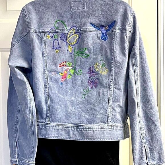 NWT-Universal Thread Purple Denim Jean Jacket with Defects and Home Embroidery-S - Picture 4 of 15